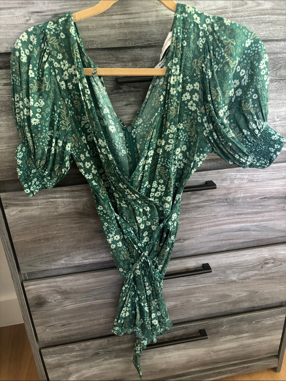 Urban Outfitters Green Floral Wrap romper